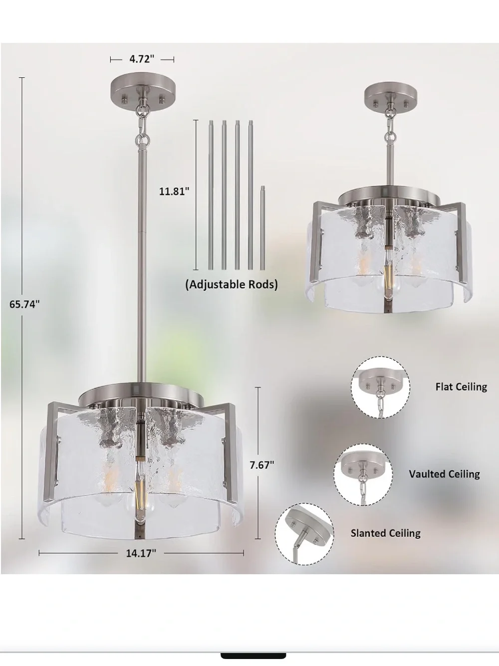 N/A nickel chandeliers